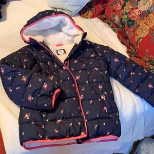 Navy w/Pink flowers and trim Gap Kids L Puffer